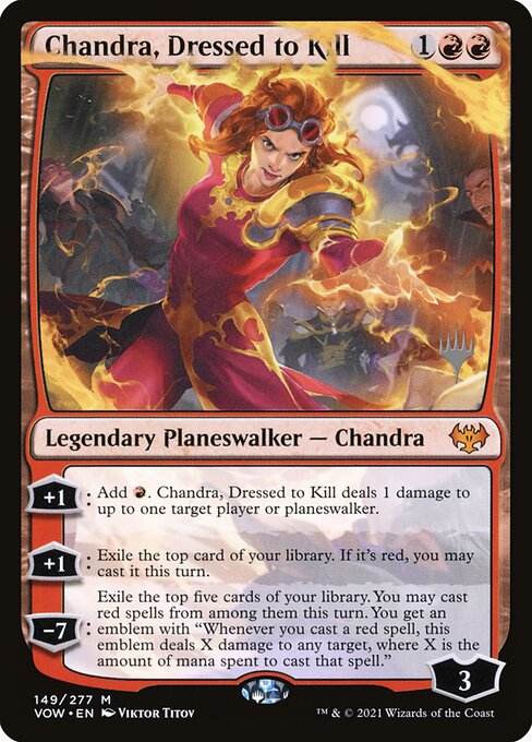 Innistrad: Crimson Vow Promos - 149p - Chandra, Dressed to Kill - Mythic - R - Foil - Promo (Front)