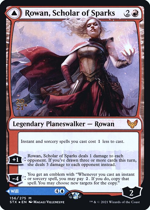 Strixhaven: School of Mages Promos - 156s - Rowan, Scholar of Sparks // Will, Scholar of Frost - Mythic - C - Foil - Datestamped Promo (Front)