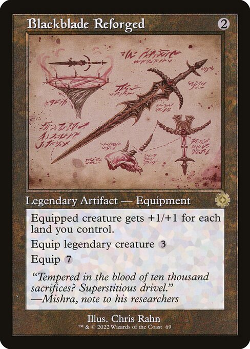 The Brothers' War Retro Artifacts - 69 - Blackblade Reforged - Rare - C - Non-foil (Front)