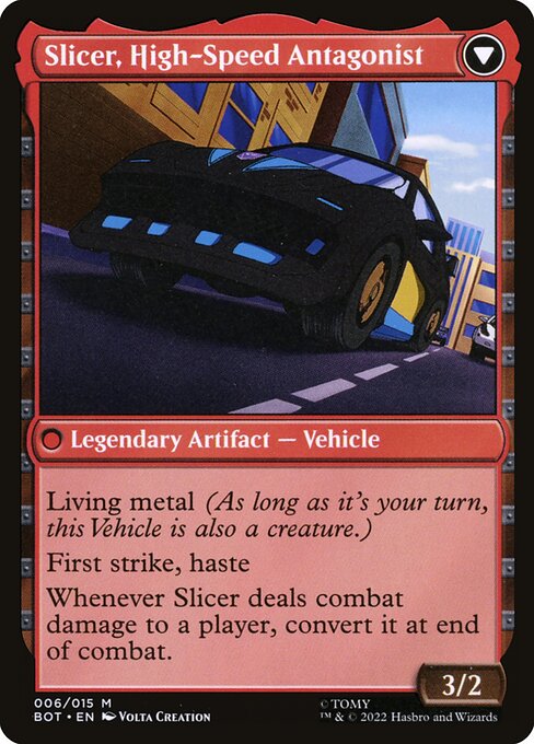Transformers - 6 - Slicer, Hired Muscle // Slicer, High-Speed Antagonist - Mythic - C - Foil (Back)