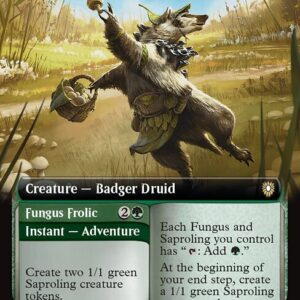Bloomburrow Commander - 62 - Brightcap Badger // Fungus Frolic - Rare - G - Non-foil (Front)