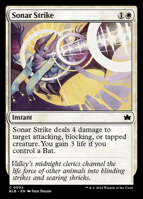 Bloomburrow - 32 - Sonar Strike - Common - W - Foil (Front)