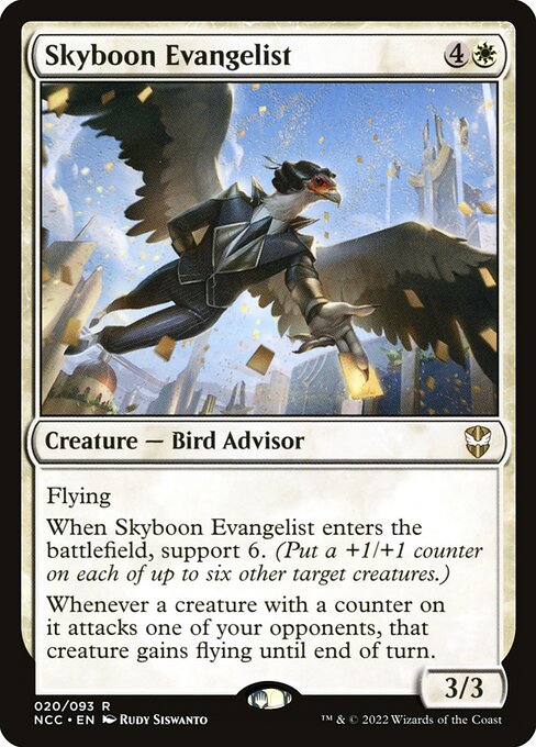 New Capenna Commander - 20 - Skyboon Evangelist - Rare - W - Non-foil (Front)
