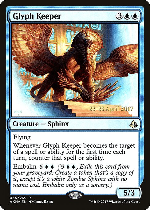 Amonkhet Promos - 55s - Glyph Keeper - Rare - U - Foil - Datestamped Promo (Front)