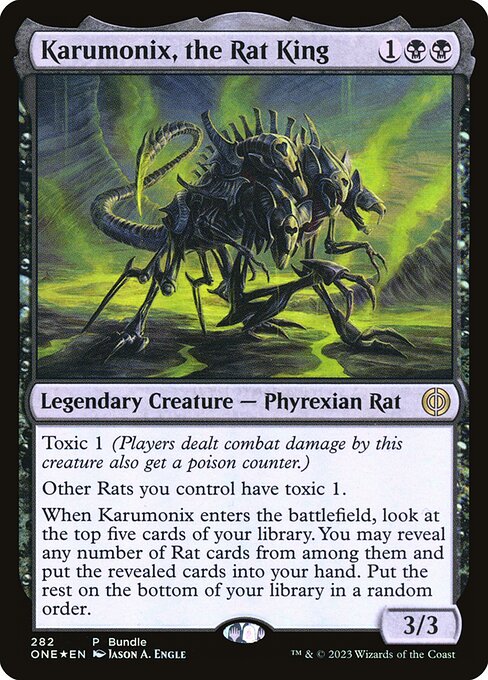 Phyrexia: All Will Be One - 282 - Karumonix, the Rat King - Rare - B - Foil - Promo (Front)
