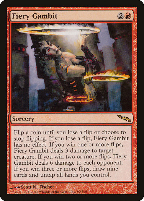 Mirrodin - 90 - Fiery Gambit - Rare - R - Non-foil (Front)