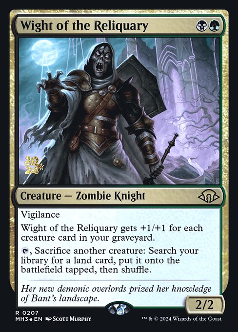 Modern Horizons 3 Promos - 207s - Wight of the Reliquary - Rare - BG - Foil - Datestamped Promo (Front)