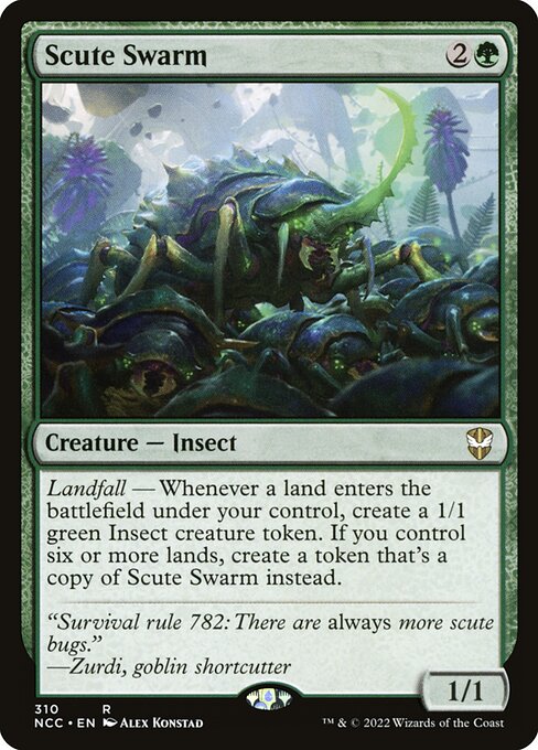 New Capenna Commander - 310 - Scute Swarm - Rare - G - Non-foil (Front)