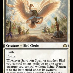 Bloomburrow - 28 - Salvation Swan - Rare - W - Foil (Front)