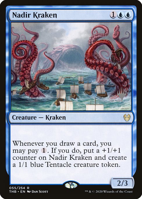 Theros Beyond Death Promos - 55p - Nadir Kraken - Rare - U - Non-foil - Promo (Front)