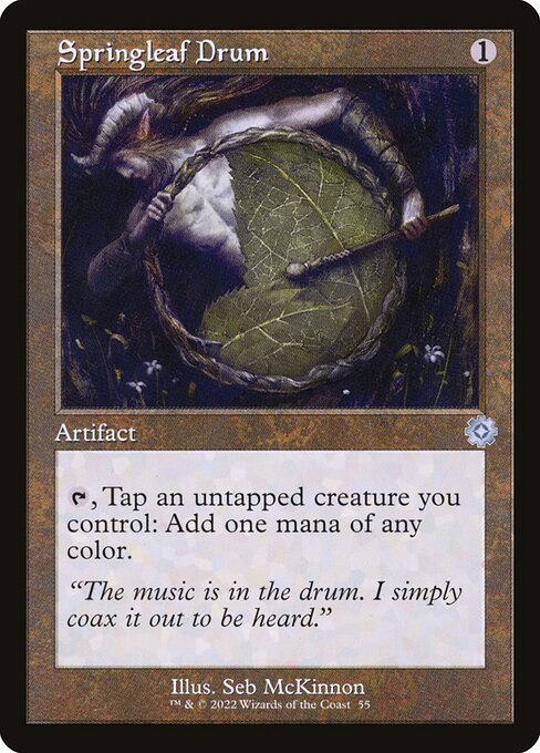 The Brothers' War Retro Artifacts - 55 - Springleaf Drum - Uncommon - C - Non-foil (Front)