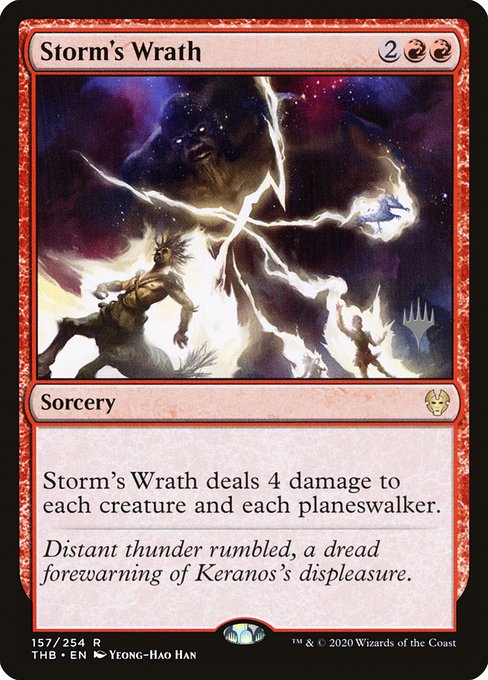 Theros Beyond Death Promos - 157p - Storm's Wrath - Rare - R - Foil - Promo (Front)