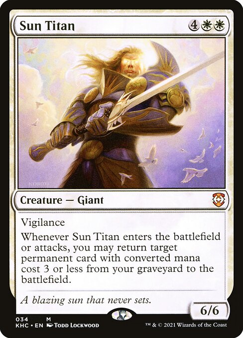 Kaldheim Commander - 34 - Sun Titan - Mythic - W - Non-foil (Front)