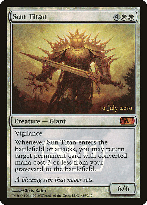Magic 2011 Promos - 35★ - Sun Titan - Mythic - W - Foil - Datestamped Promo (Front)