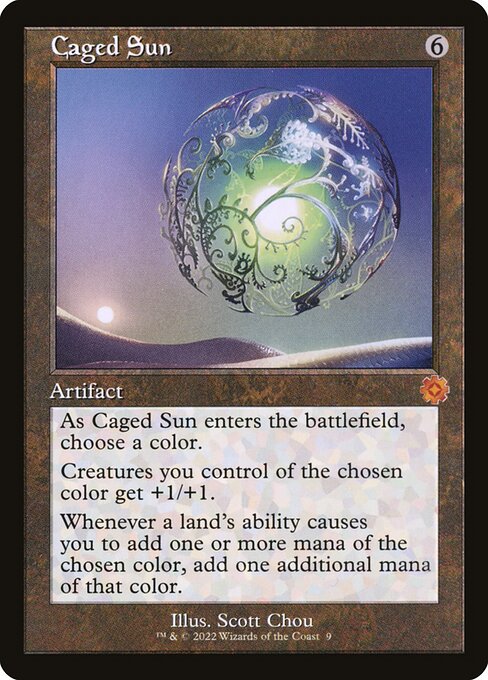The Brothers' War Retro Artifacts - 9 - Caged Sun - Mythic - C - Non-foil (Front)