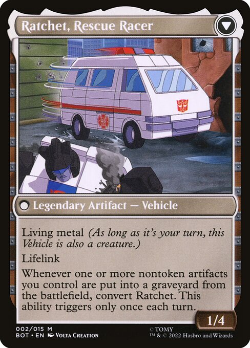 Transformers - 2 - Ratchet, Field Medic // Ratchet, Rescue Racer - Mythic - C - Non-foil (Back)