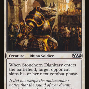 Magic 2012 - 37 - Stonehorn Dignitary - Common - W - Non-foil (Front)