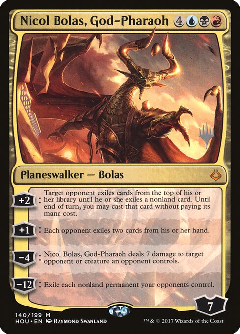 Hour of Devastation Promos - 140p - Nicol Bolas, God-Pharaoh - Mythic - Multi - Foil - Promo (Front)