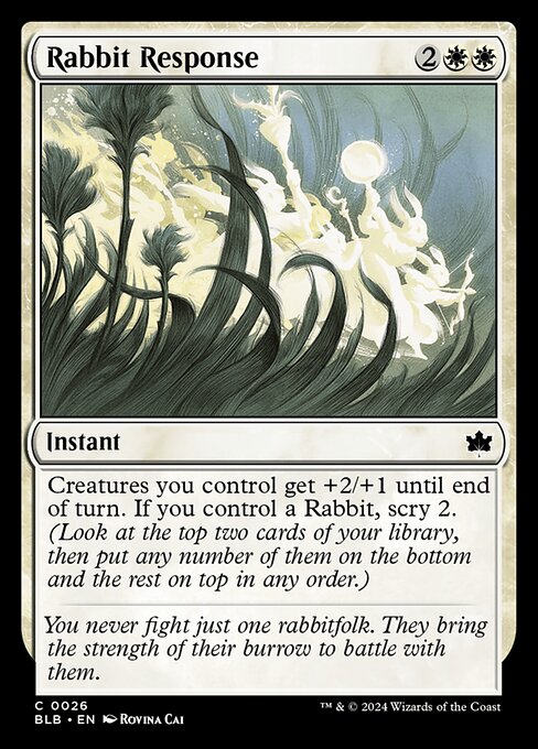 Bloomburrow - 26 - Rabbit Response - Common - W - Foil (Front)