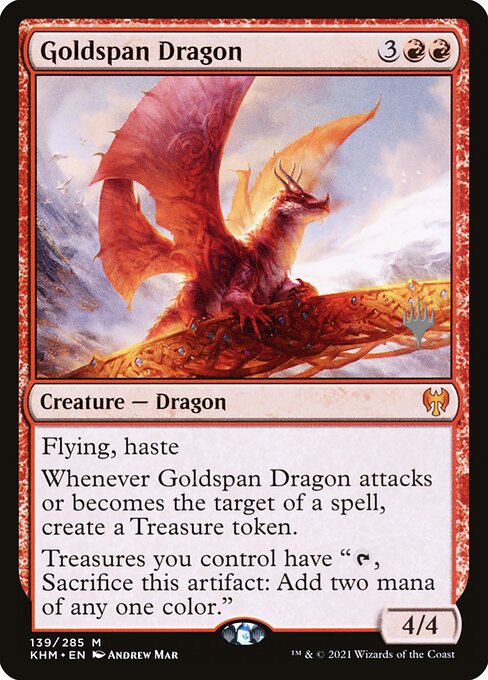 Kaldheim Promos - 139p - Goldspan Dragon - Mythic - R - Non-foil - Promo (Front)