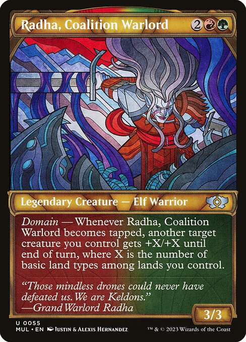 Multiverse Legends - 55 - Radha, Coalition Warlord - Uncommon - RG - Non-foil (Front)