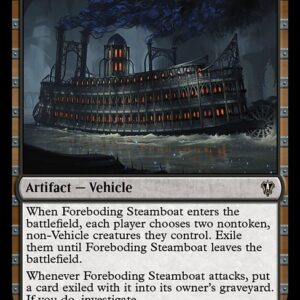 Murders at Karlov Manor Commander - 28 - Foreboding Steamboat - Rare - B - Non-foil (Front)