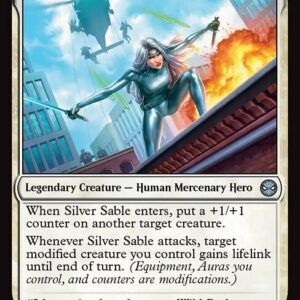 Marvel's Spider-Man - 13 - Silver Sable, Mercenary Leader - Uncommon - W - Non-foil (Front)