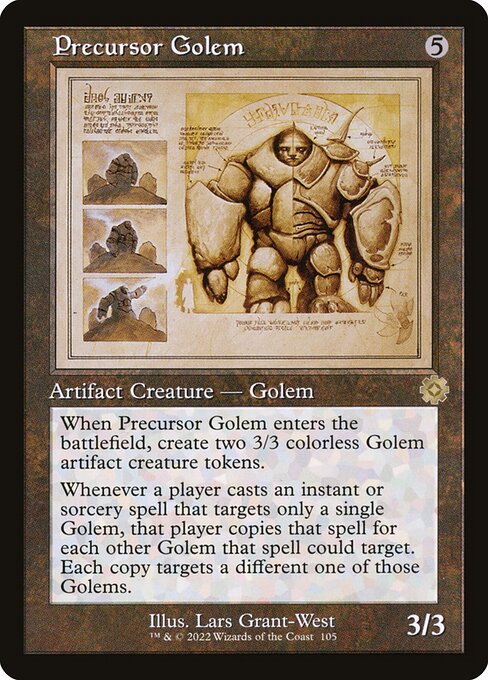 The Brothers' War Retro Artifacts - 105 - Precursor Golem - Rare - C - Foil (Front)