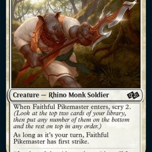 Foundations Jumpstart - 3 - Faithful Pikemaster - Common - W - Non-foil (Front)