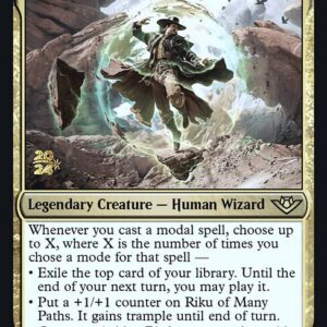 Outlaws of Thunder Junction Promos - 227s - Riku of Many Paths - Rare - Multi - Foil - Datestamped Promo (Front)