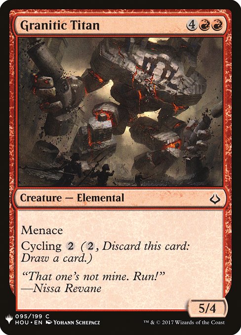 The List - HOU-95 - Granitic Titan - Common - R - Non-foil (Front)
