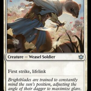 Bloomburrow - 4 - Brightblade Stoat - Uncommon - W - Foil (Front)