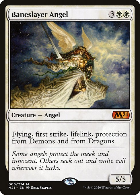 Core Set 2021 Promos - 6p - Baneslayer Angel - Mythic - W - Foil - Promo (Front)