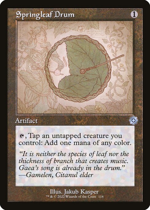 The Brothers' War Retro Artifacts - 118 - Springleaf Drum - Uncommon - C - Non-foil (Front)