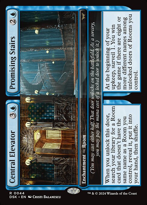 Duskmourn: House of Horror - 44 - Central Elevator // Promising Stairs - Rare - U - Non-foil (Front)