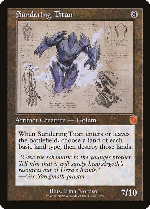 The Brothers' War Retro Artifacts - 120 - Sundering Titan - Mythic - C - Non-foil (Front)