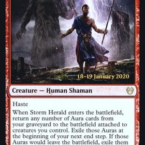 Theros Beyond Death Promos - 156s - Storm Herald - Rare - R - Foil - Datestamped Promo (Front)
