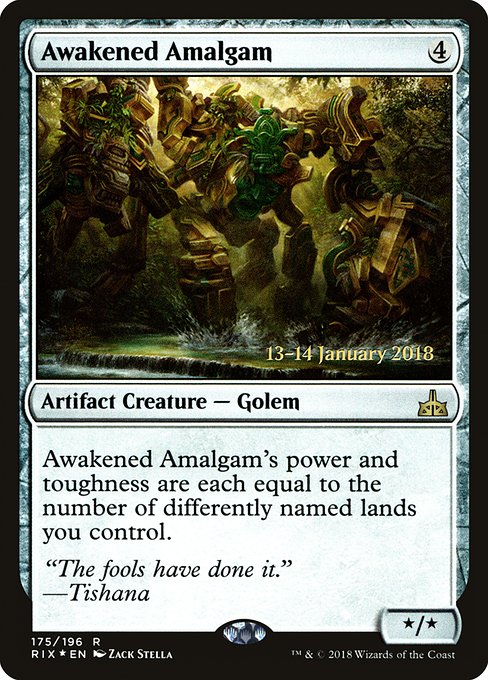 Rivals of Ixalan Promos - 175s - Awakened Amalgam - Rare - C - Foil - Datestamped Promo (Front)