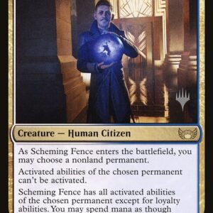 Streets of New Capenna Promos - 219p - Scheming Fence - Rare - WU - Foil - Promo (Front)