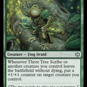 Bloomburrow - 199 - Three Tree Scribe - Uncommon - G - Foil (Front)