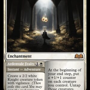 Wilds of Eldraine - 38 - Virtue of Loyalty // Ardenvale Fealty - Mythic - W - Non-foil (Front)