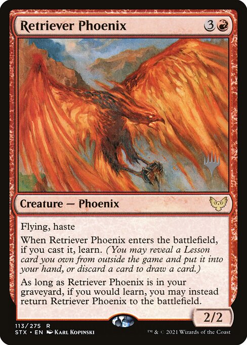 Strixhaven: School of Mages Promos - 113p - Retriever Phoenix - Rare - R - Foil - Promo (Front)