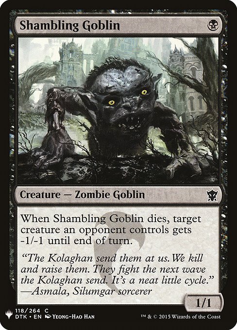 The List - DTK-118 - Shambling Goblin - Common - B - Non-foil (Front)