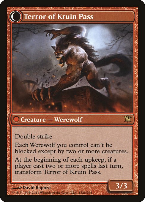 Innistrad - 152 - Kruin Outlaw // Terror of Kruin Pass - Rare - C - Non-foil (Back)