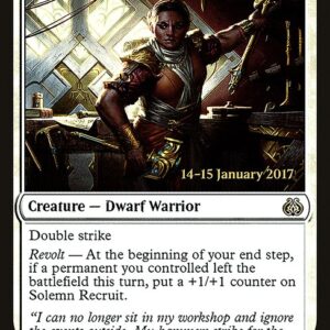Aether Revolt Promos - 22s - Solemn Recruit - Rare - W - Foil - Datestamped Promo (Front)