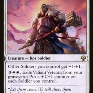Dominaria United Promos - 38p - Valiant Veteran - Rare - W - Non-foil - Promo (Front)