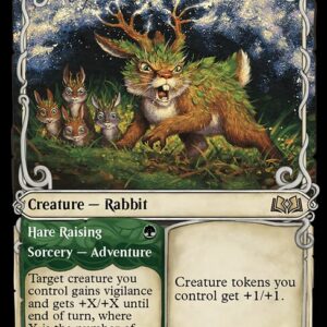 Wilds of Eldraine - 293 - Pollen-Shield Hare // Hare Raising - Rare - W - Non-foil (Front)