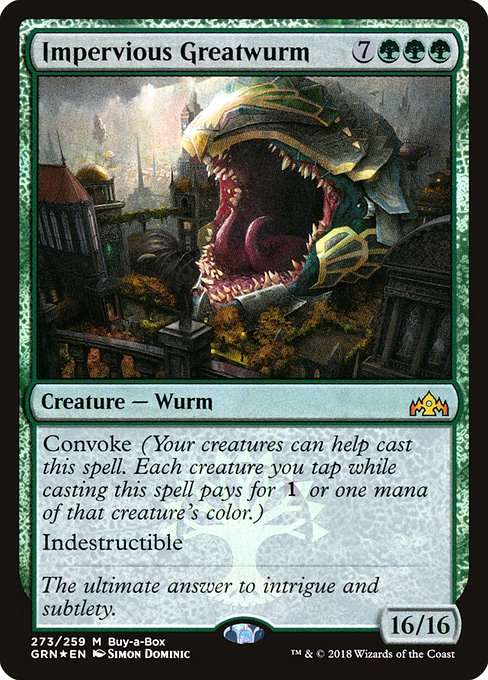 Guilds of Ravnica - 273 - Impervious Greatwurm - Mythic - G - Foil - Promo (Front)