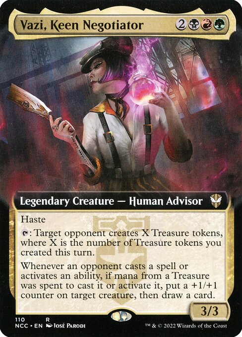 New Capenna Commander - 110 - Vazi, Keen Negotiator - Rare - Multi - Foil (Front)