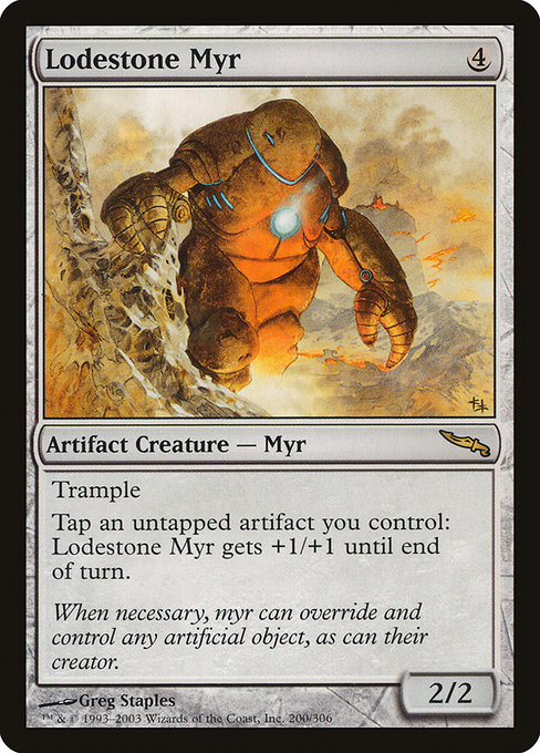 Mirrodin - 200 - Lodestone Myr - Rare - C - Non-foil (Front)